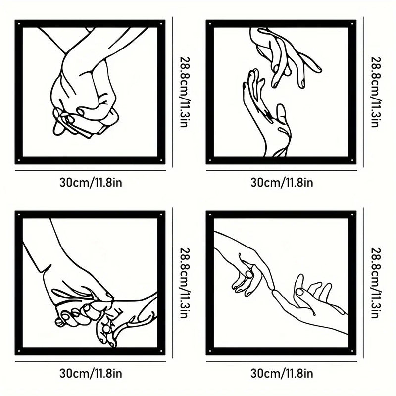 Joined Hands Metal Wall Decoration – Minimalist and Connecting