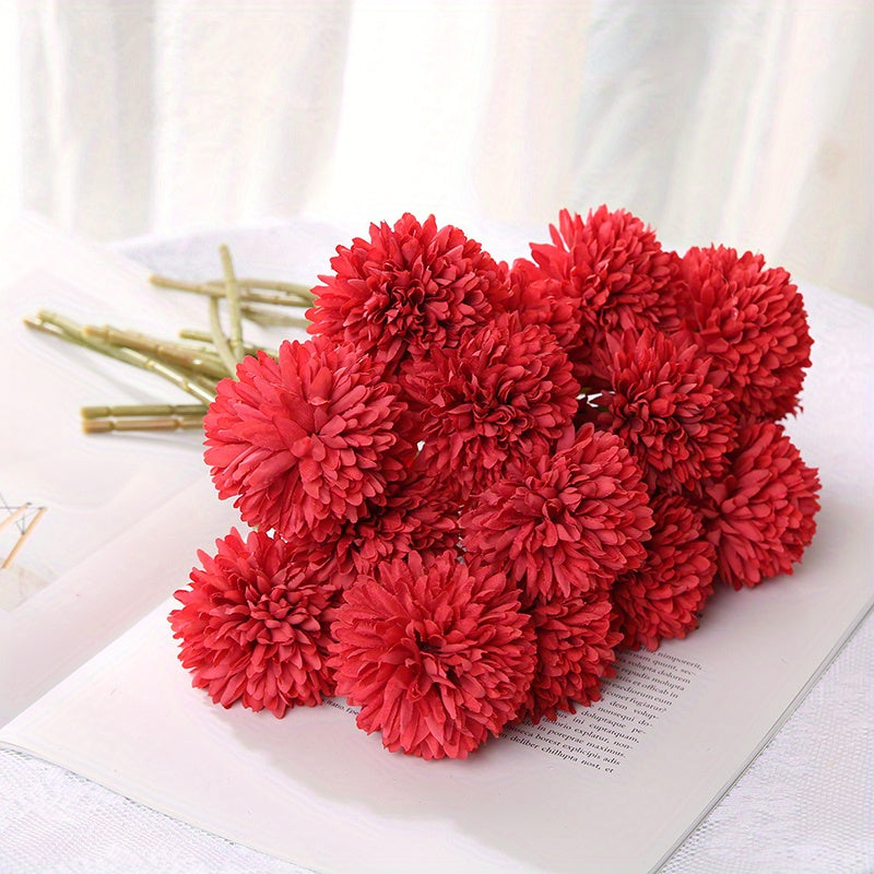 Set of 5 Artificial Chrysanthemum Flowers – Realistic Flower Arrangements for Weddings and Interior Decoration