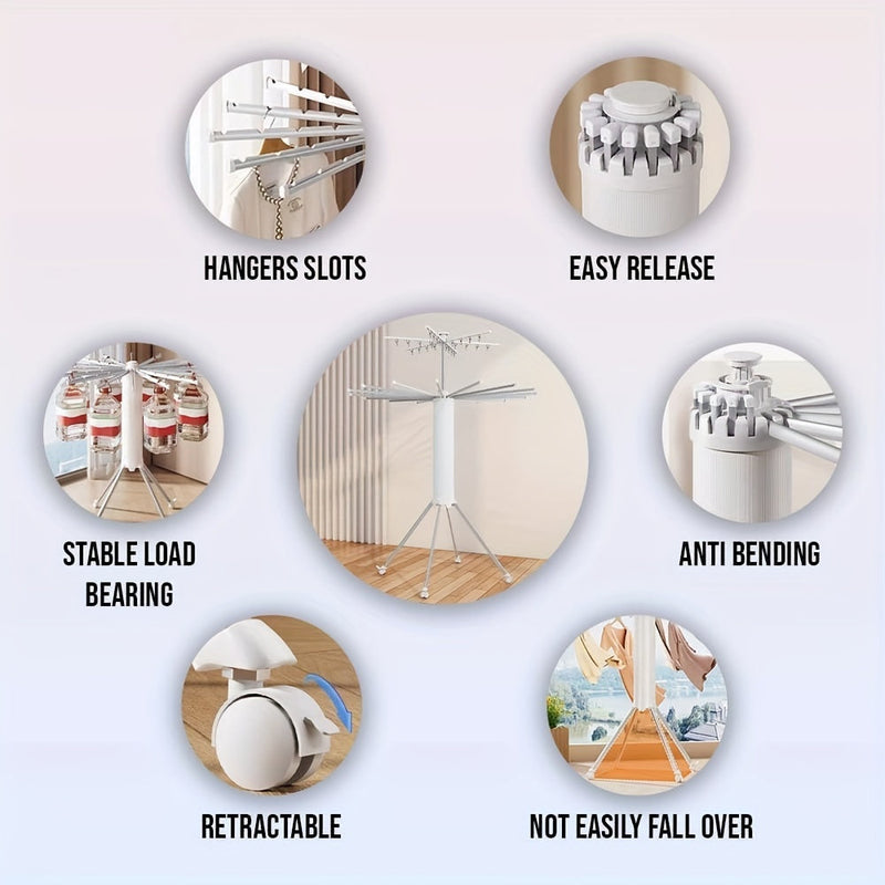 Cylindryczny Stojak na Pranie Octopus – Przenośny i Rozszerzalny