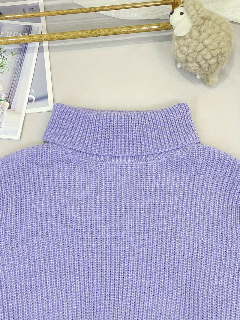 Elegancka Sukienka Sweterowa z Golfem – Struktura Rybich Łusek i Rękawy Lampionowe dla Stylowego Wyglądu