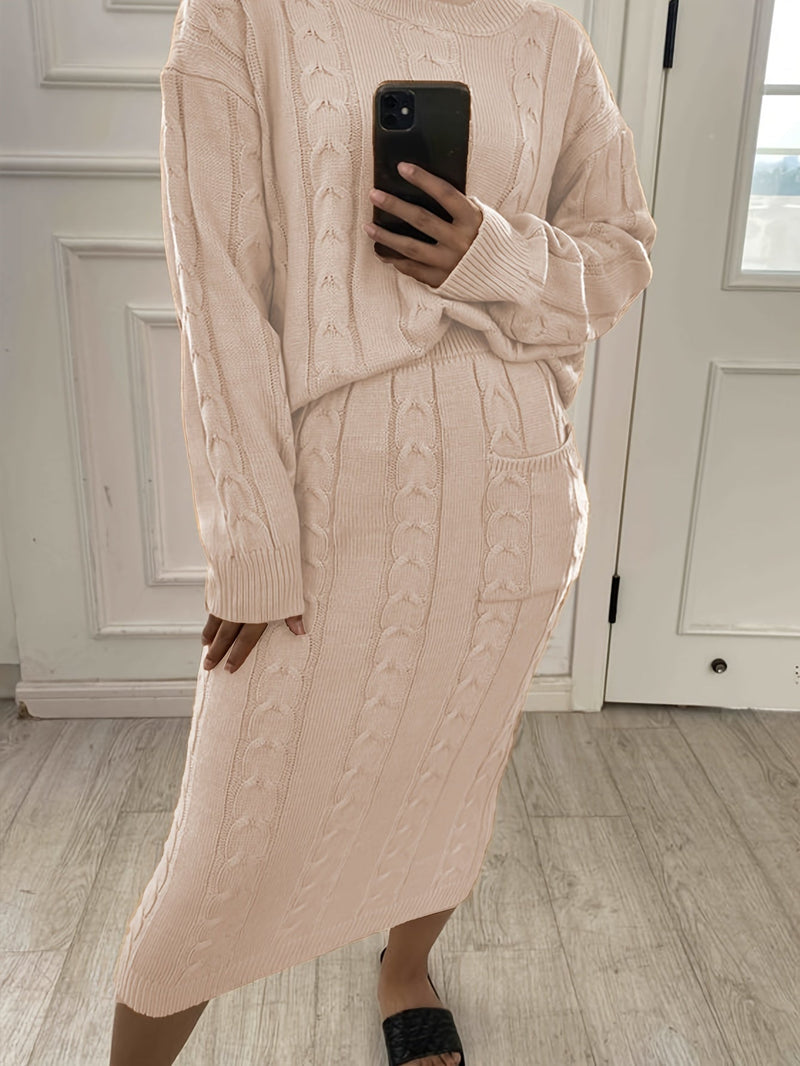 Zestaw Swetra Luna Plus-Size - Wygodny i Stylowy na Jesień i Zimę