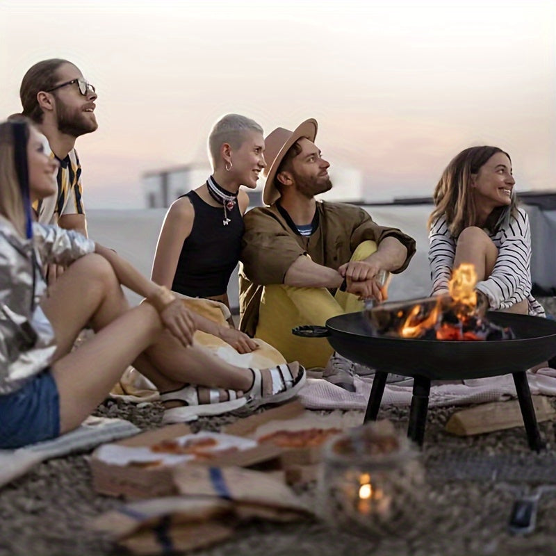 Cast Iron Fire Pit Bowl – Ideal for Grilling, Camping, and Garden Lighting