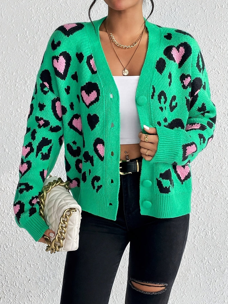 Women's Leopard Cardigan – Cheerful and Comfortable for Spring and Autumn