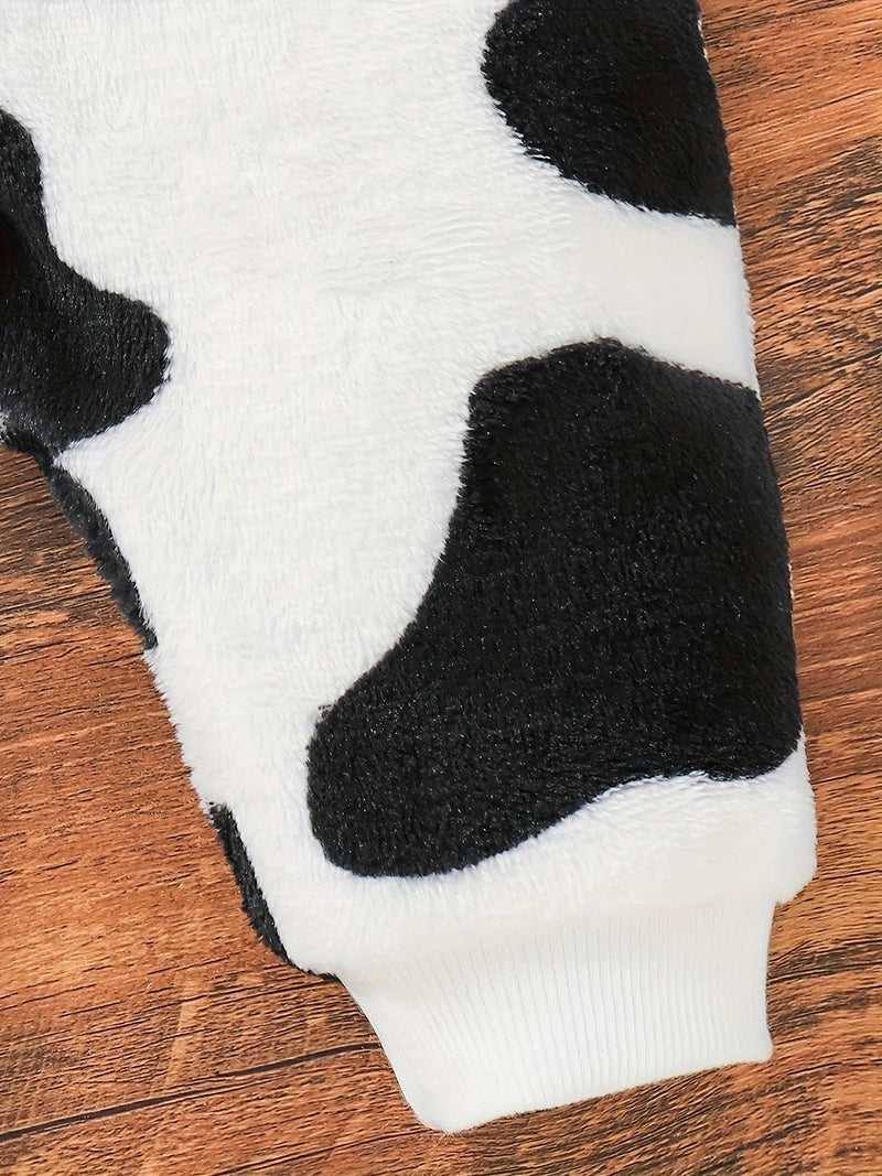 Uroczy Kombinezon dla Niemowląt z Wzorem Krowy – Wraz z Kapeluszem na Jesień i Zimę