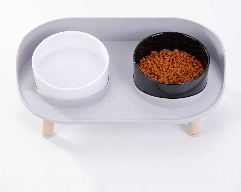 Elevated Double Bowl for Pets – Comfortable and Healthy Feeding for Cats and Dogs