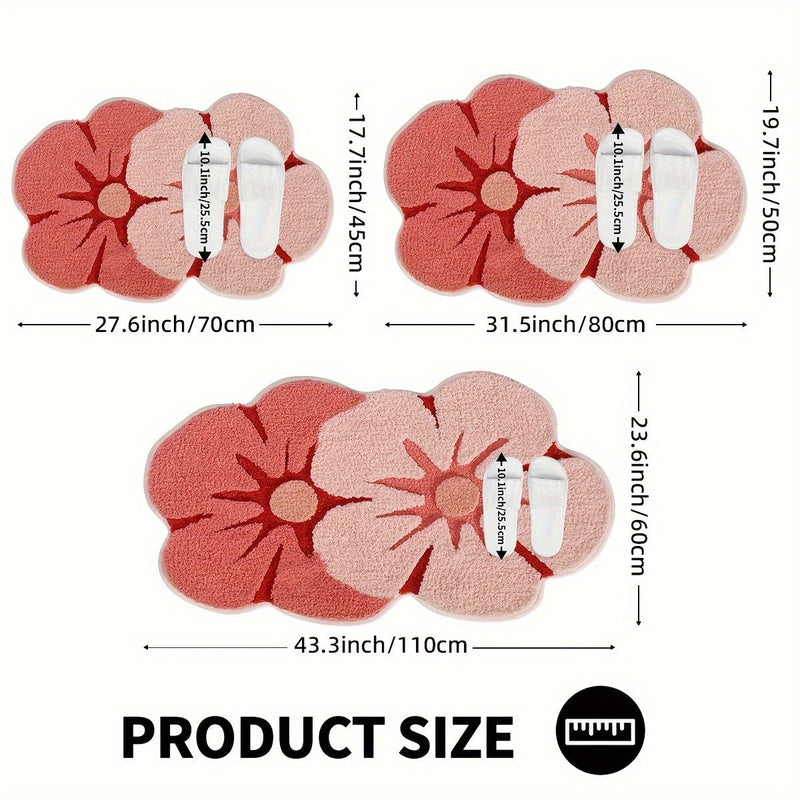 Miękki Dywan Łazienkowy w Kwiaty – Absorbujący i Miły w Dotyku dla Dodatkowego Komfortu