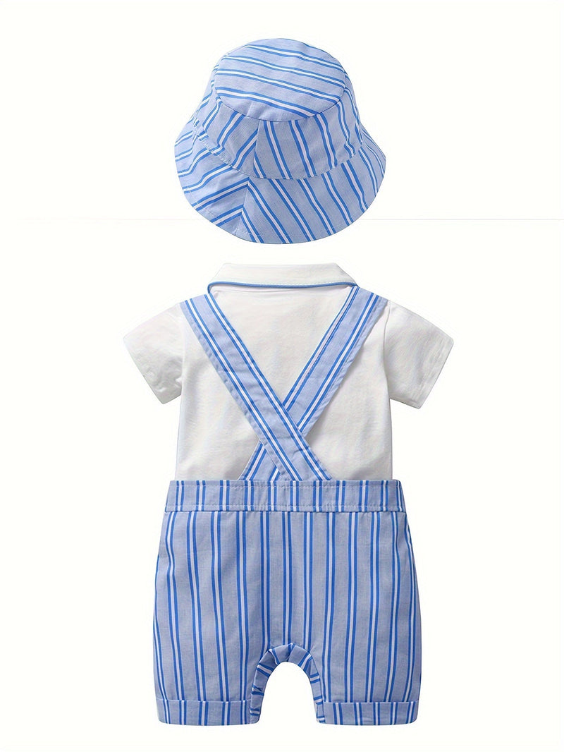 Modny Gestreowany Zestaw Jumpsuit dla Niemowląt – Idealny na Letnie Przygody dla Dzieci