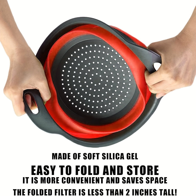 Składany Zestaw Sit Silikonowych – Idealny do Makaronu, Warzyw i Owoców