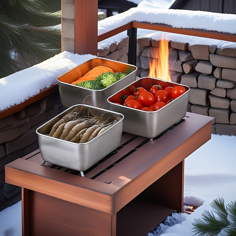 7-częściowy Zestaw Pojemników do Przechowywania Żywności ze Stali Nierdzewnej – Szczelne i Stosowne Pojemniki do Użytku Domowego lub na Zewnątrz