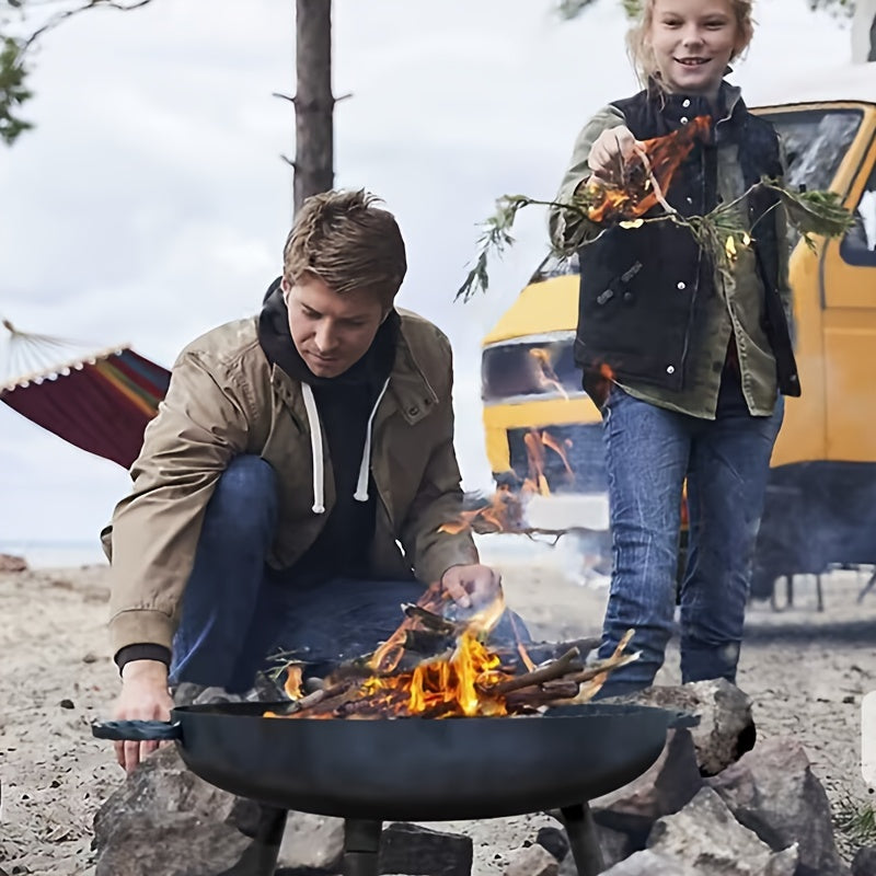 Cast Iron Fire Pit Bowl – Ideal for Grilling, Camping, and Garden Lighting