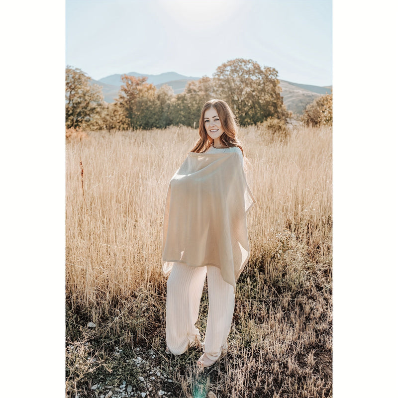 Ademend Kocyk do Karmienia z Twardymi Obręczami - Wielofunkcyjny Fartuch dla Matek do Karmienia i Pokrowiec na Krzesełko dla Dzieci