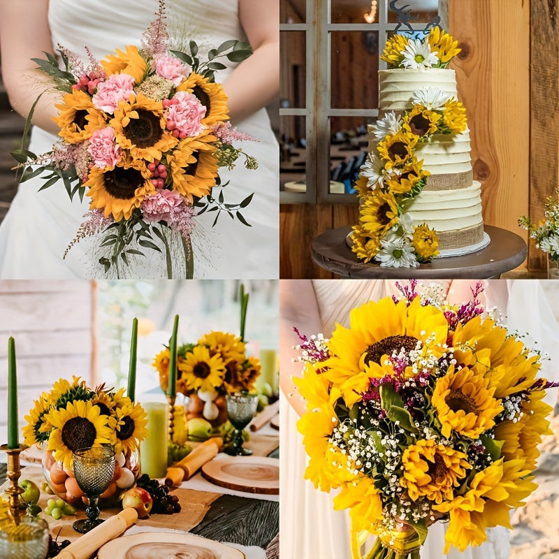 Set of 11 Live Sunflowers – Ideal for Autumn, Weddings, and Garden Decorations