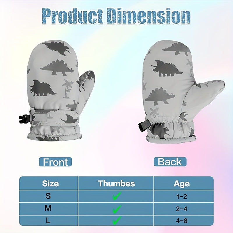 Rękawice Zimowe Dinozaury dla Dzieci - Na Ciepłe Przygody w Śniegu
