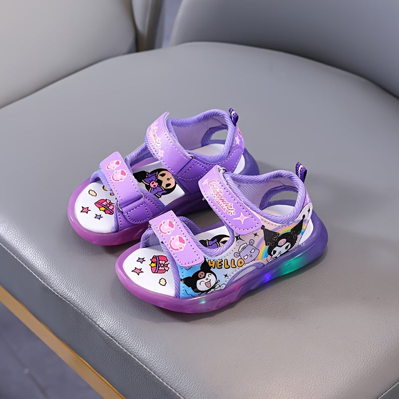 Sanrio Dziewczęce Sandały z Oświetleniem – Kawaii Kreskówkowe Księżniczki Sandały na Lato