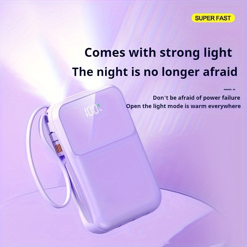 Cel mai bun powerbank portabil 10000 mAh – încărcare rapidă datorită cablului încorporat