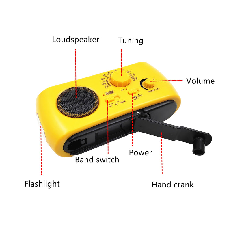 SurvivorTune Radio de urgență - Radio portabil AM/FM cu încărcător și lanternă
