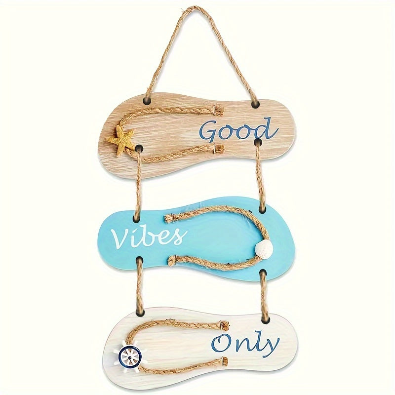 Wooden Wall Decoration Flip-Flop - Nautical Style for a Summer Look