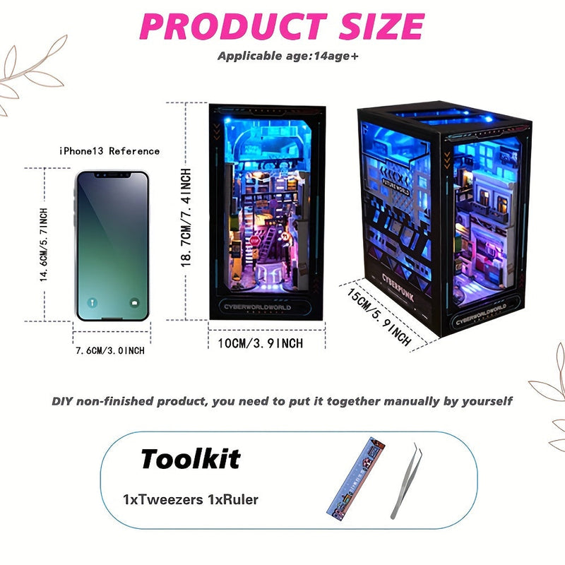 Zestaw DIY Chatki Cyberpunk – Model 3D do Dekoracji Wnętrz z Oświetleniem