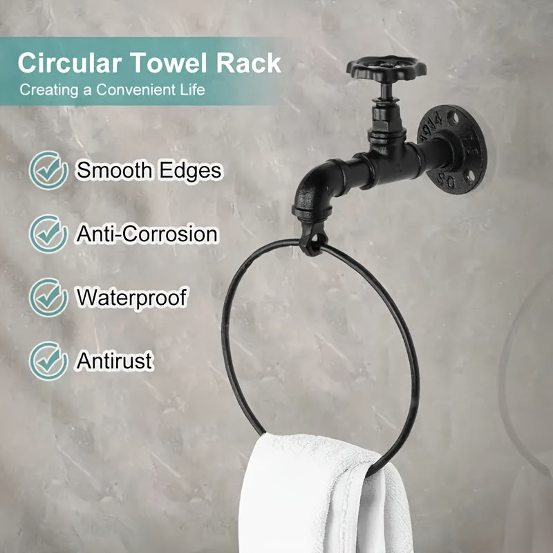 Industrialny Wieszak na Ręczniki - Do Rustykalnego Wnętrza