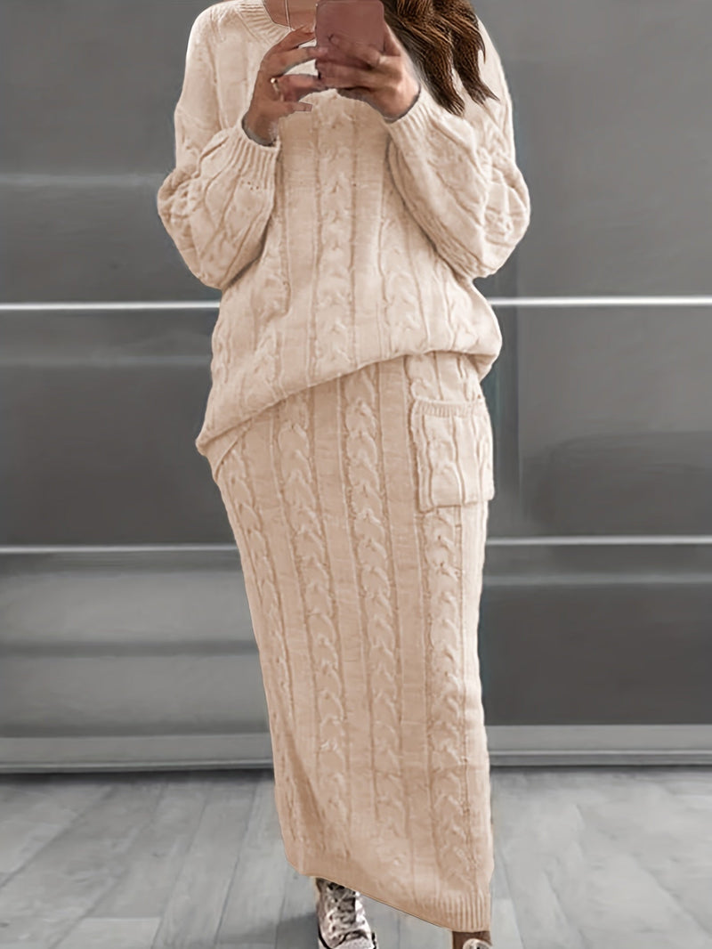 Zestaw Swetra Luna Plus-Size - Wygodny i Stylowy na Jesień i Zimę