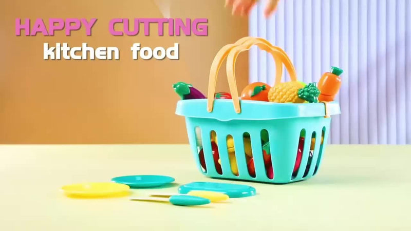 Set educațional pentru tăiat cu mâncare, fructe și legume – Ideal pentru învățarea timpurie și jocul de rol