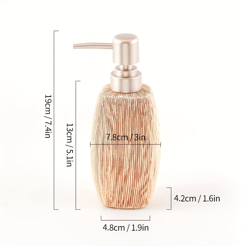 Zestaw ceramicznych akcesoriów łazienkowych w stylu drewnopodobnym – Luksusowe dodatki dla naturalnego akcentu w Twojej łazience