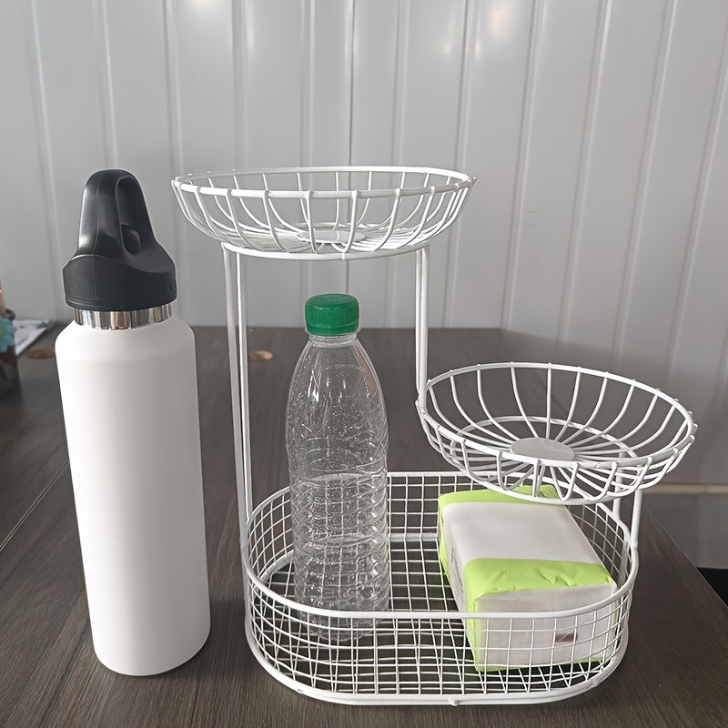 Złota Tiers 3-poziomowy Kosz na Owoce – Elegancki i Praktyczny