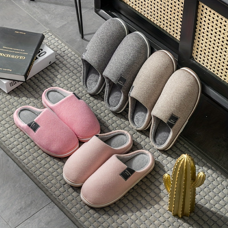 Ciepłe Pantofle Męskie z Wzorem Warkocza – Komfort i Przyczepność w Domu na Jesień i Zimę