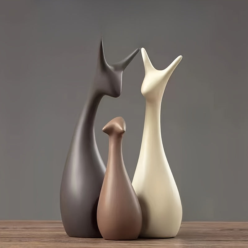 Ceramic Set with Moose – Luxury Decoration for Living Room and Office