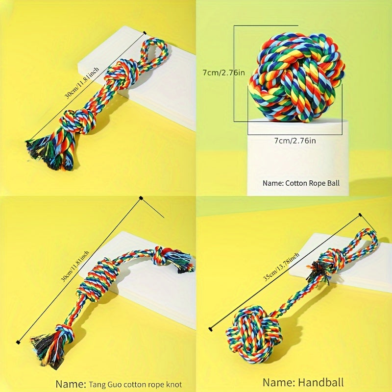 Dog Toy Set - 4 Pieces – Ideal for Chewing, Biting, and Playtime