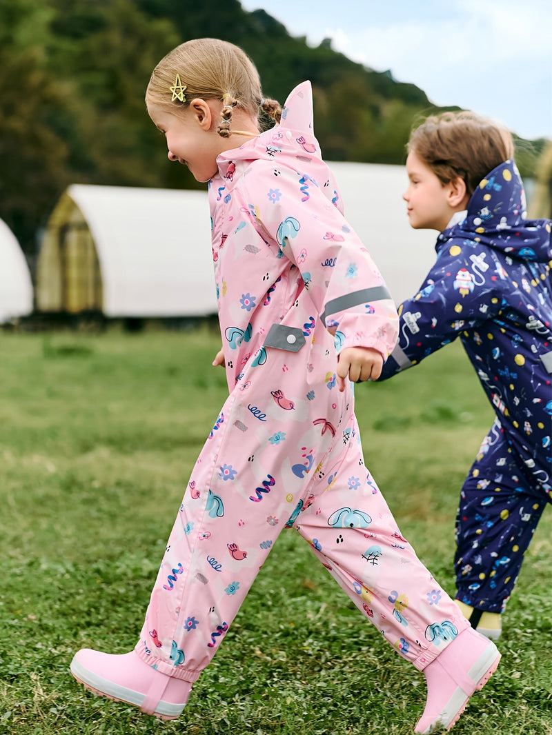 Wesoły Wodoodporny Kombinezon Deszczowy dla Dzieci – Oddychający i Wygodny na Aktywności na Świeżym Powietrzu