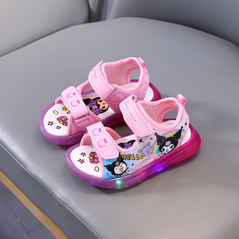 Sanrio Dziewczęce Sandały z Oświetleniem – Kawaii Kreskówkowe Księżniczki Sandały na Lato