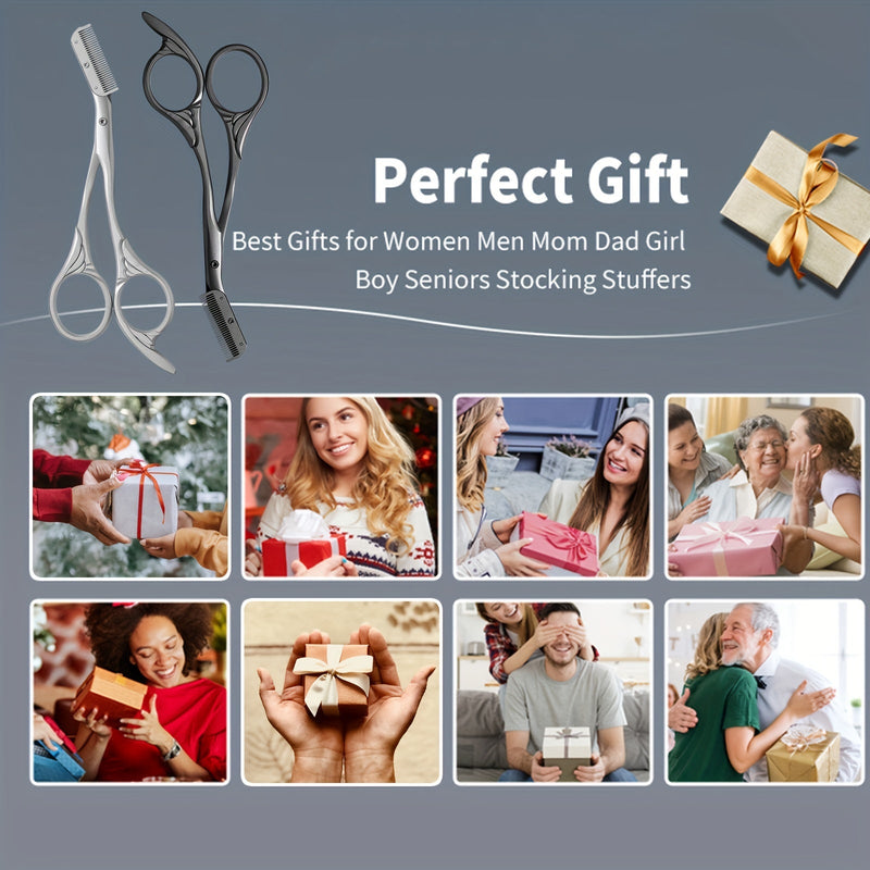 Precyzyjne nożyczki do brwi z grzebieniem – Higieniczne i skuteczne