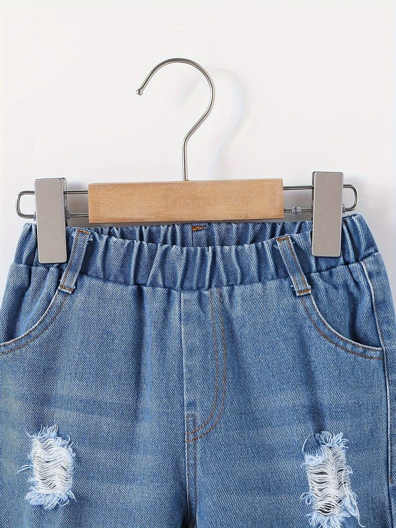 Casual Ripped Denim Kurtka i Spodnie – Idealne dla Przygodowych Chłopców