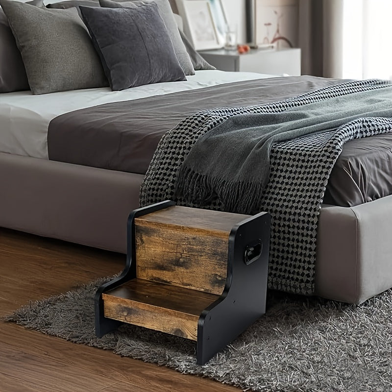 Rustykalny Drewniany Stołek Stosunkowy - Dla Wygody i Bezpieczeństwa