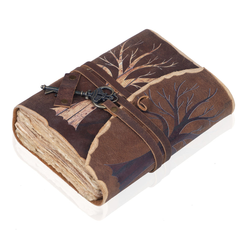 Ręcznie Robiony Vintage Notatnik z Wyglądem Skórzanym i Zamykaną Zawieszką – Dla Kreatywnych Dusz