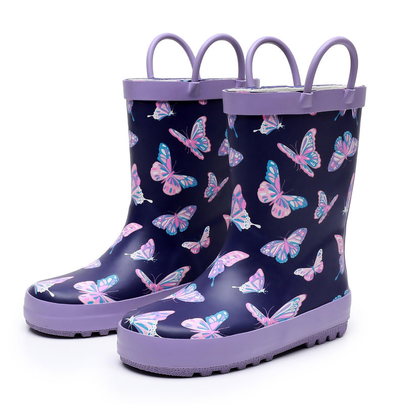 Cizme de ploaie pentru copii cu motiv de fluture - Protecție veselă pentru ploaie