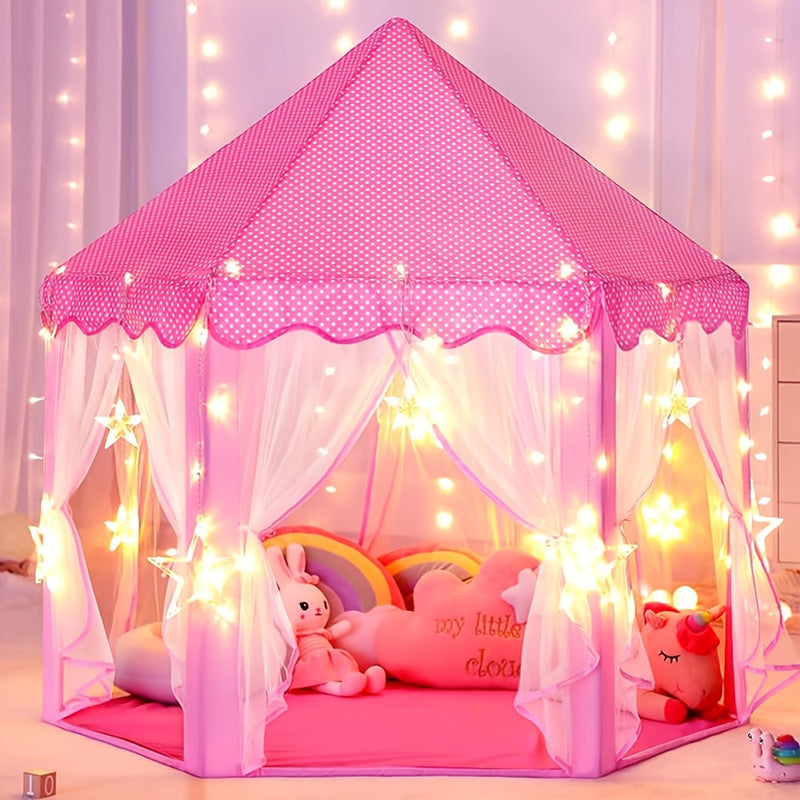 Namiot dla Księżniczek z Oświetleniem Gwiazd – Idealny do Zabawy w Domu lub na Zewnątrz