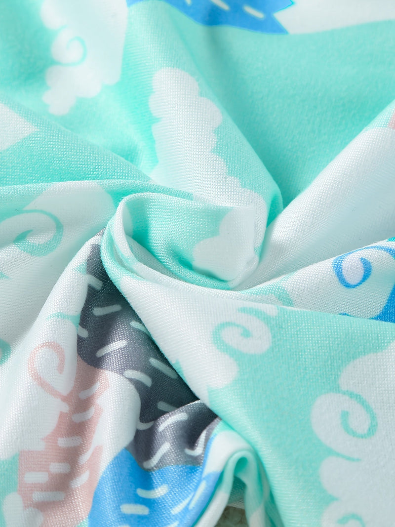 9-elementowy zestaw ubranek dla niemowląt z dinozaurami, chmurkami i kropkami – w zestawie body, czapka i śliniaki