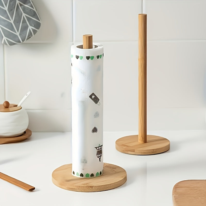 Bamboo Holder for Kitchen Towels with Natural Finish – Stylish and Practical for the Countertop