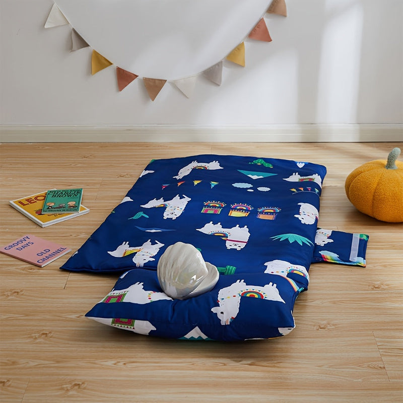 Összecsukható alvó matrac gyerekeknek lámákkal – puha és kényelmes kisgyermekeknek utazáshoz vagy iskolába