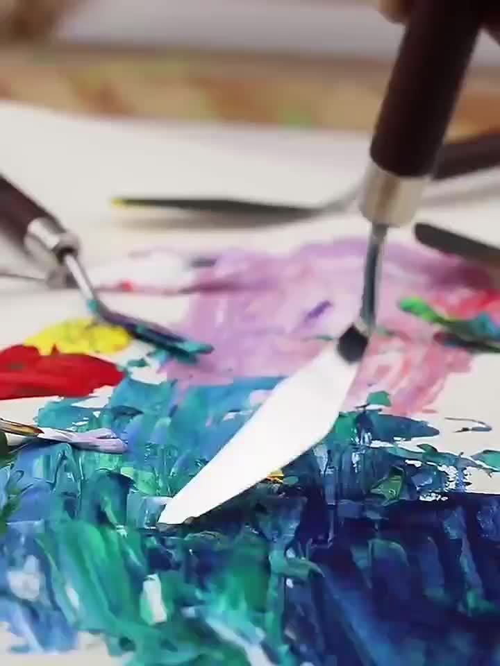 Zestaw 7 stalowych noży paletowych – do malowania i mieszania kolorów