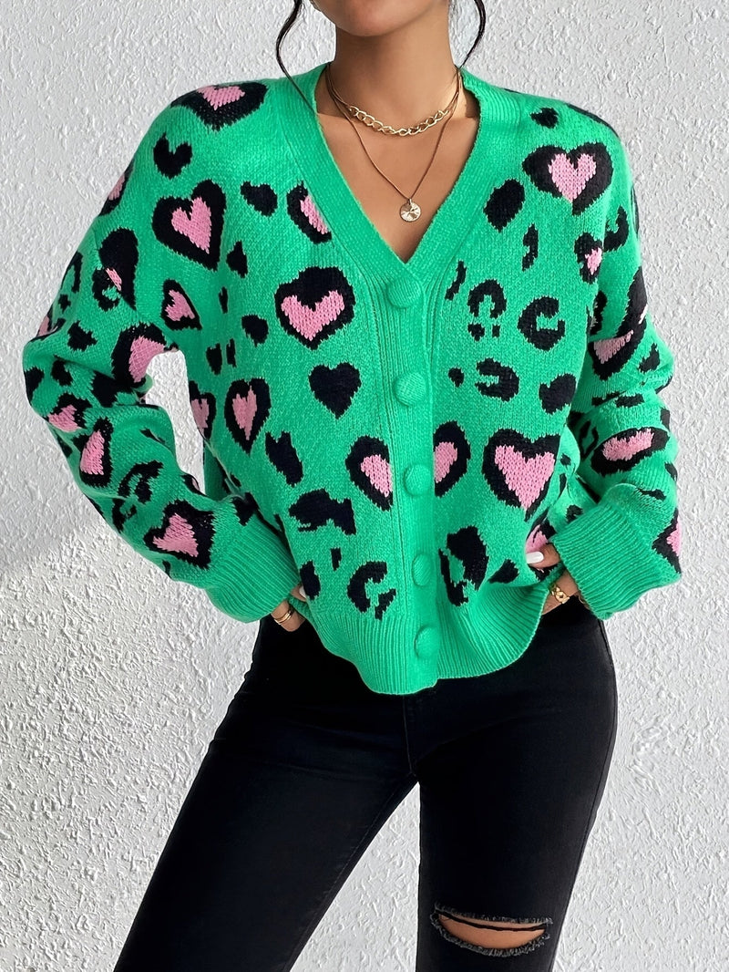 Women's Leopard Cardigan – Cheerful and Comfortable for Spring and Autumn