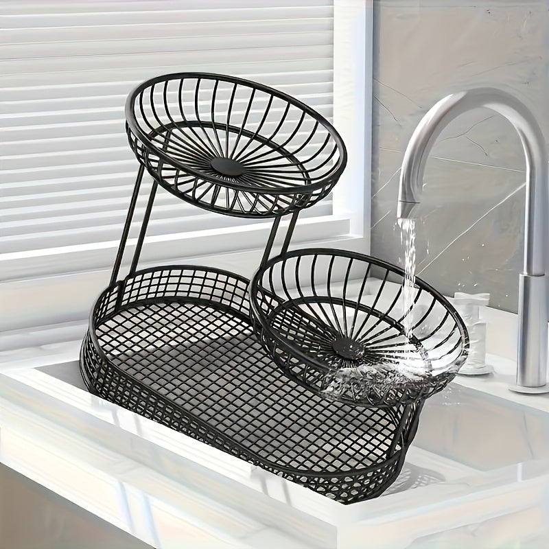 Złota Tiers 3-poziomowy Kosz na Owoce – Elegancki i Praktyczny