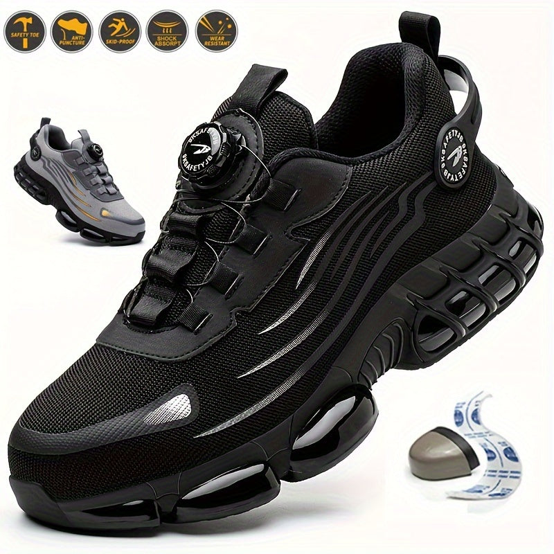 Bezpieczne Buty Robocze dla Mężczyzn - Oddychające i Antypoślizgowe z Obracanym Zapięciem