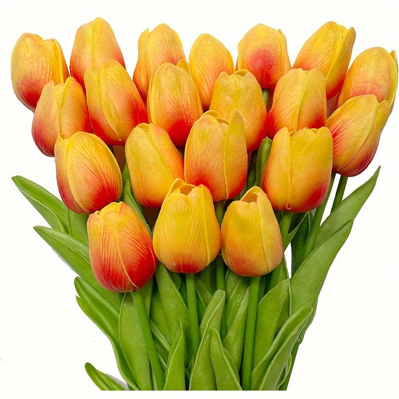 Set of 15 Realistic Artificial Tulips – Perfect for Weddings, Parties, and Interior Decoration