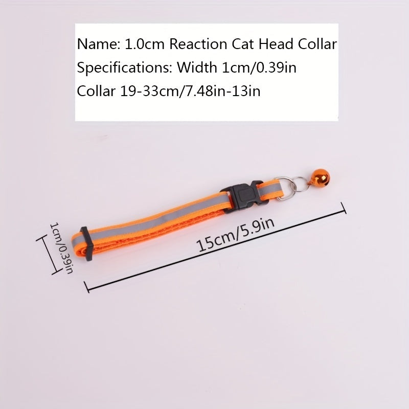 Odblaskowa obroża dla kota z uchwytem na AirTag i dzwonkiem – Regulowana obroża dla widoczności nocnej
