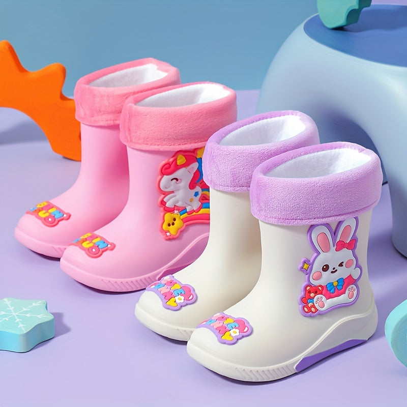 Dziecięce kalosze z rysunkiem kosmonauty – Ciepłe i wodoodporne na zimę