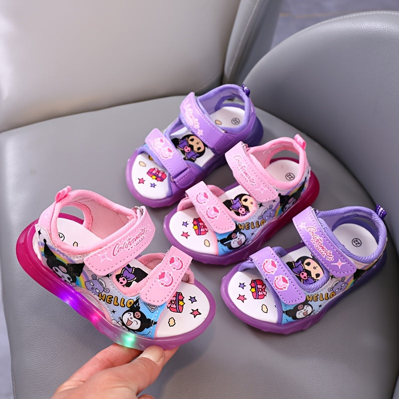 Sanrio Dziewczęce Sandały z Oświetleniem – Kawaii Kreskówkowe Księżniczki Sandały na Lato
