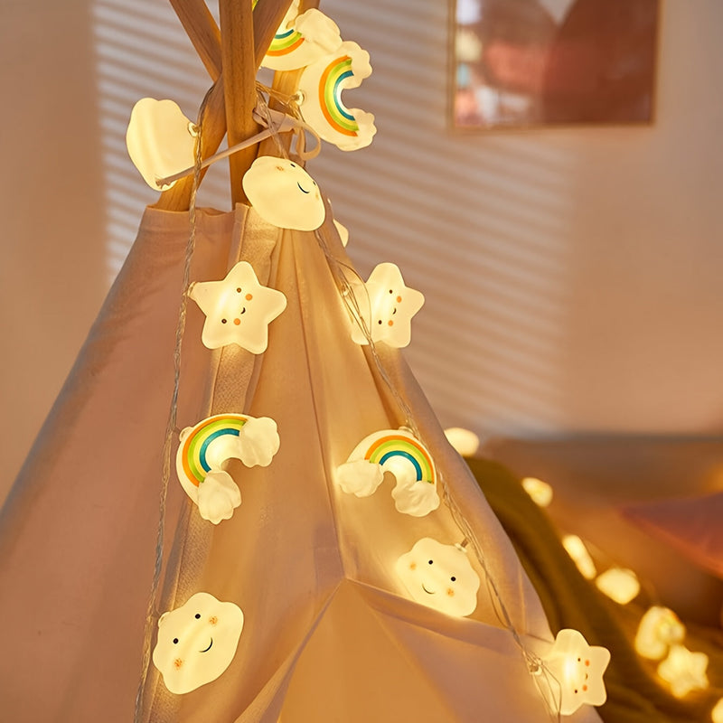 Lămpi LED magice în formă de stele, nori și curcubeu pentru o atmosferă veselă